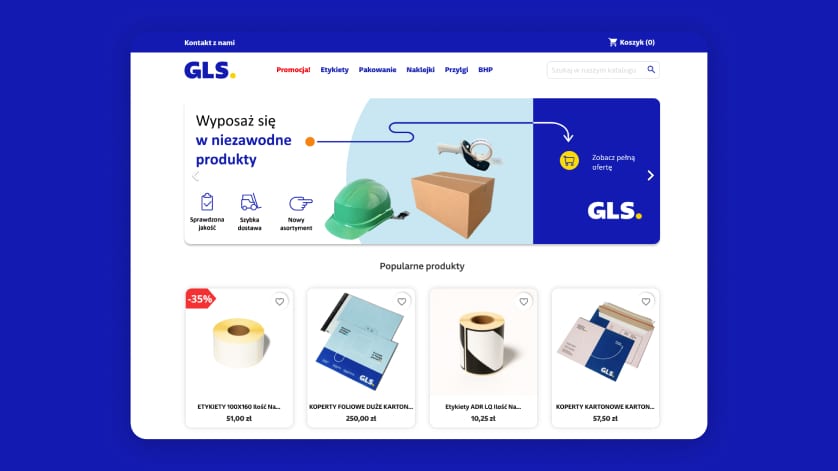 Sklep internetowy dla partnerów firmy GLS